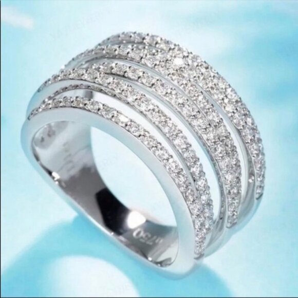 NEW 6.4 CT 925 STERLING SILVER DIAMOND RING, CUTE RING, SHINY RING. - Picture 6 of 7